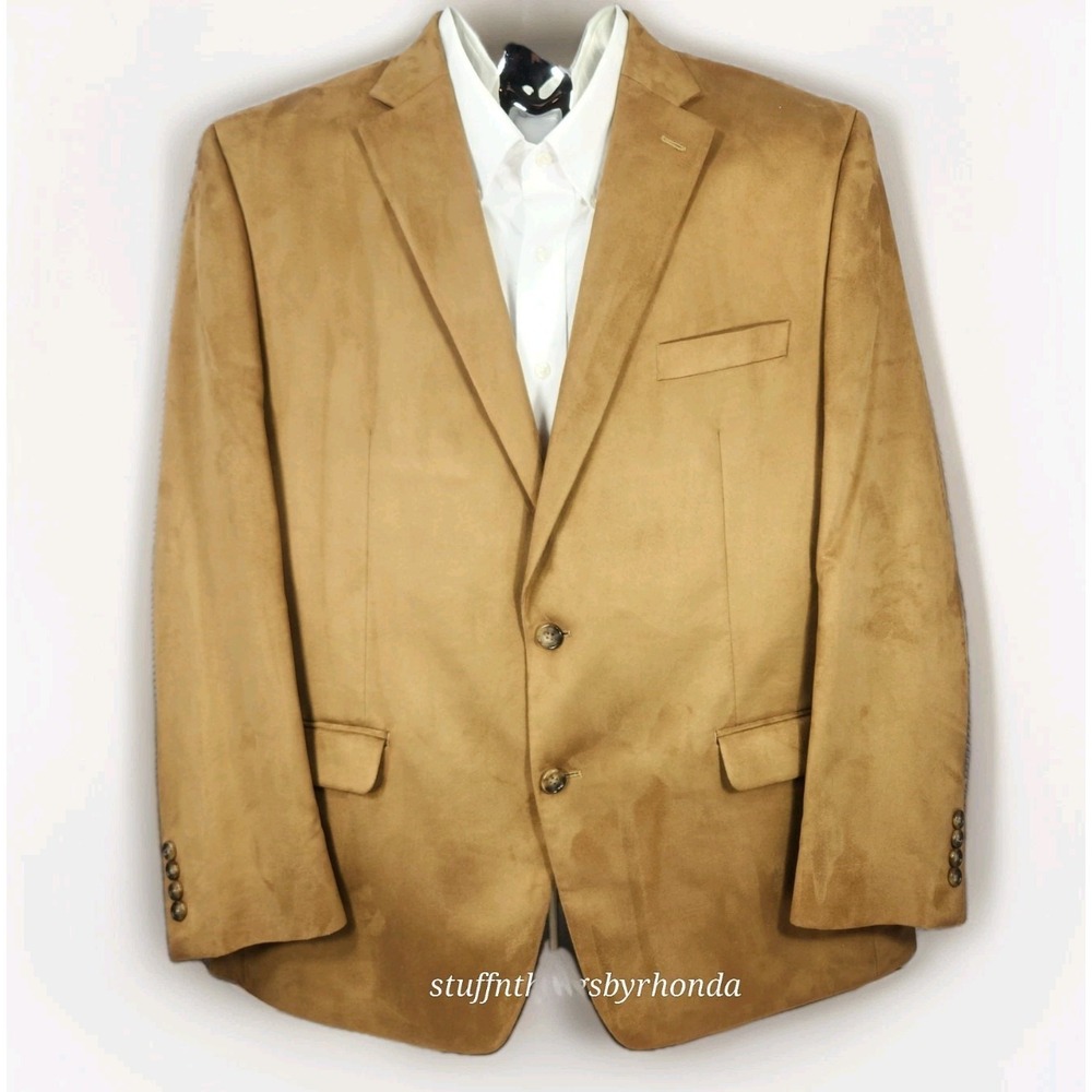Men's 46R ~ Lauren Ralph Lauren Faux Suede Suit Coat Blazer Jacket Fully Lined